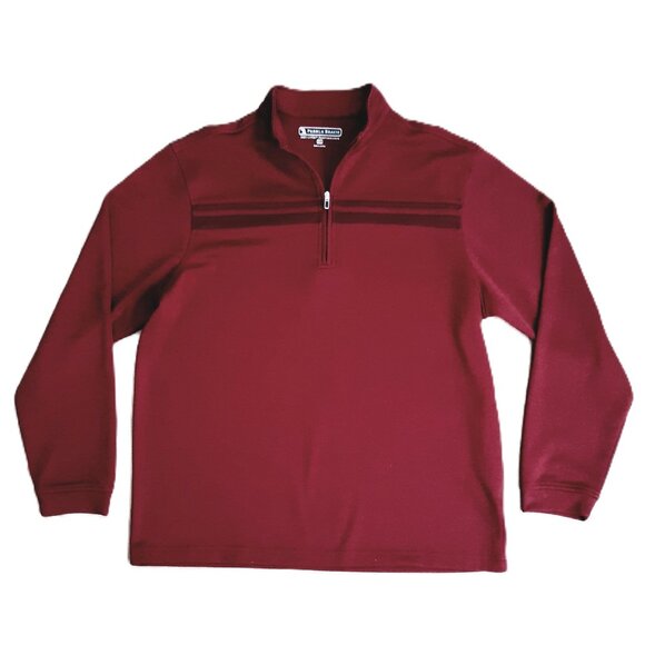 Pebble Beach Men's XL Dry-Luxe Performance 1/4 Zip Pull Over Sweatshirt Maroon - Picture 2 of 5